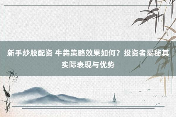 新手炒股配资 牛犇策略效果如何？投资者揭秘其实际表现与优势