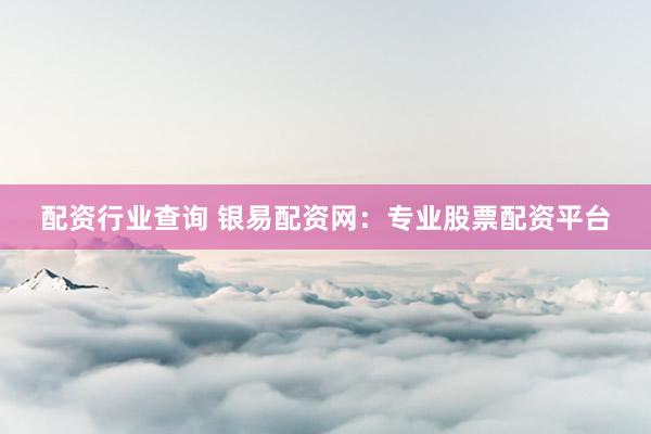配资行业查询 银易配资网：专业股票配资平台