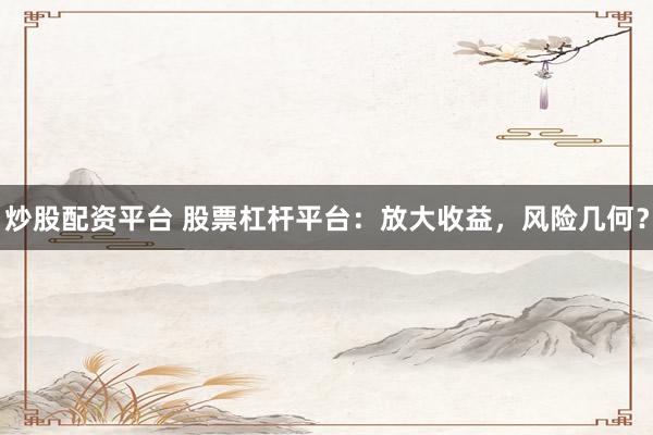 炒股配资平台 股票杠杆平台：放大收益，风险几何？