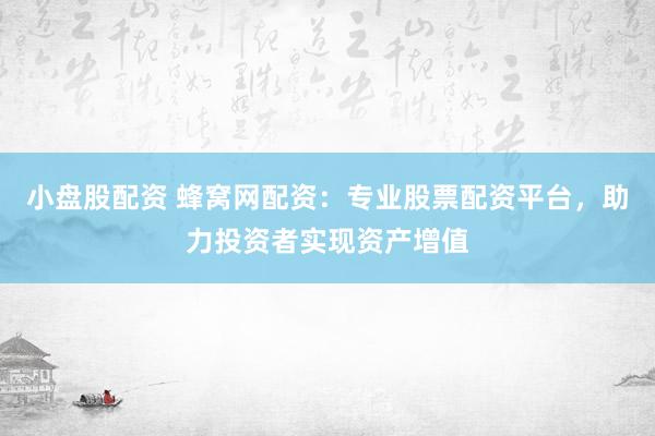 小盘股配资 蜂窝网配资：专业股票配资平台，助力投资者实现资产增值