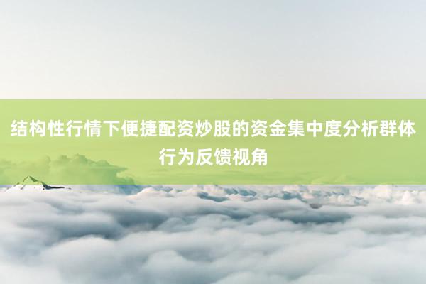 结构性行情下便捷配资炒股的资金集中度分析群体行为反馈视角